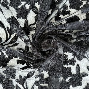 Lace with floral embroidery